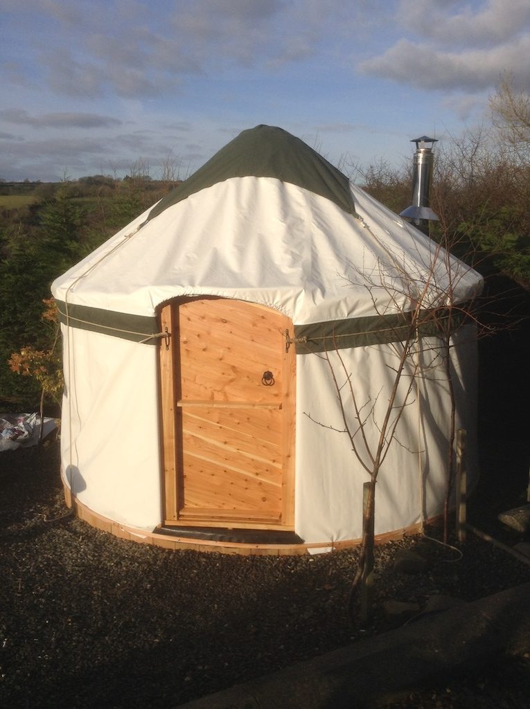 green trimmed yurt