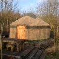 The Green Yurt which has found it's home in Derbyshire