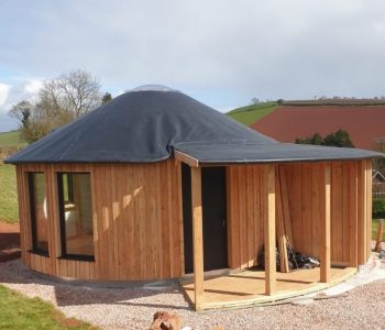 We also specialise in wooden Yurts and Roundhouses. We can custom design and build any sized roundhouse, suitable for year round use, made from locally sourced sustainable wood to suit your need, size and budget.